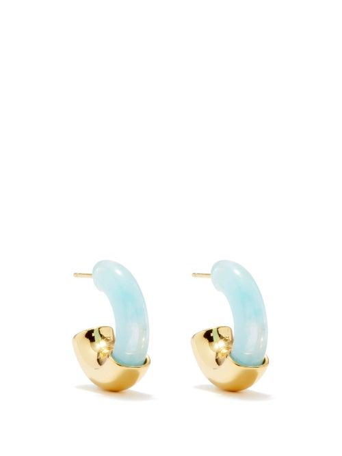 Lizzie Fortunato - Infinity 18kt Gold-plated Hoop Earrings - Womens - Blue Multi