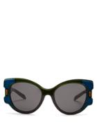 Prada Eyewear Velvet-covered Cat-eye Sunglasses
