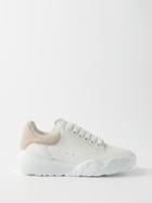 Alexander Mcqueen - Court Leather And Suede Trainers - Womens - White Multi