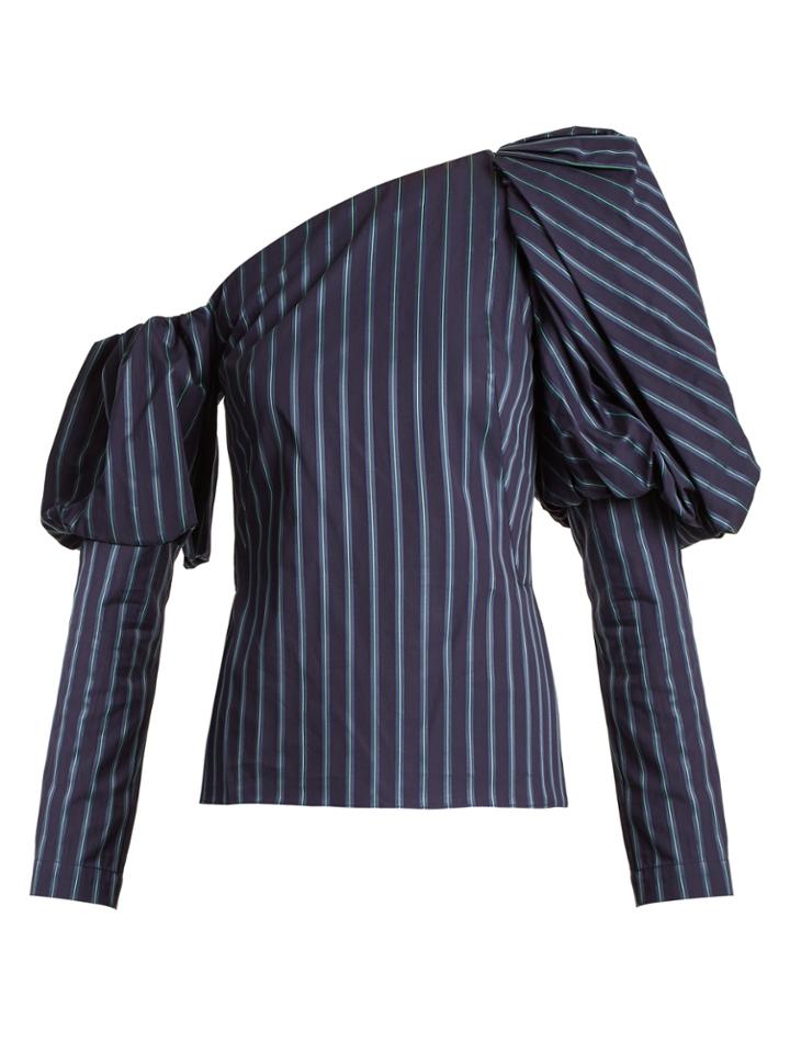 Osman Asymmetric Striped Cotton Top