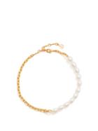 Anissa Kermiche - Duel Pearl & 18kt Gold-plated Anklet - Womens - Pearl