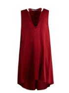 Matchesfashion.com Valentino - Velvet Panel Satin Dress - Womens - Burgundy