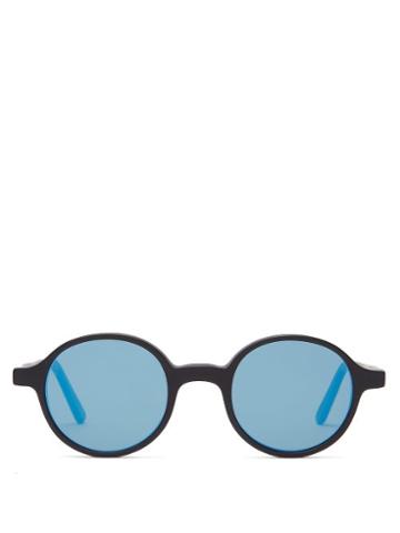 Matchesfashion.com L.g.r Sunglasses - Reunion Round Acetate Sunglasses - Mens - Blue