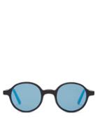 Matchesfashion.com L.g.r Sunglasses - Reunion Round Acetate Sunglasses - Mens - Blue