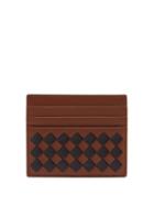 Matchesfashion.com Bottega Veneta - Intrecciato Leather Cardholder - Mens - Dark Brown