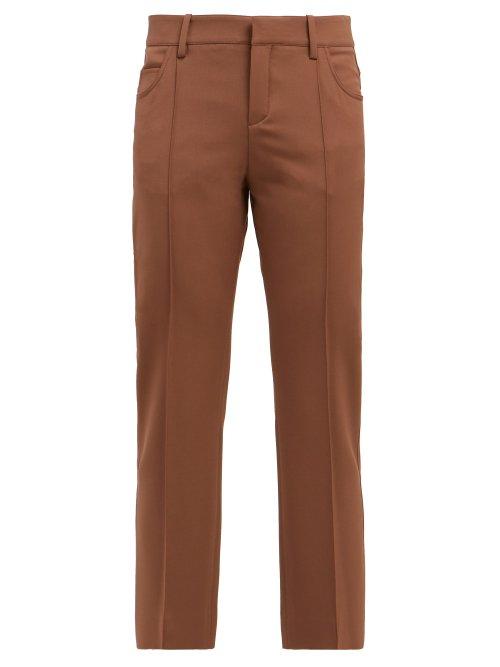 Matchesfashion.com Chlo - Slim Leg Wool Trousers - Womens - Dark Brown