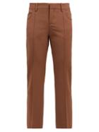 Matchesfashion.com Chlo - Slim Leg Wool Trousers - Womens - Dark Brown