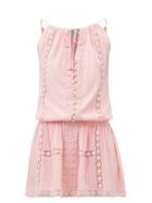 Melissa Odabash - Scarlett Lace-trim Poplin Mini Dress - Womens - Blush