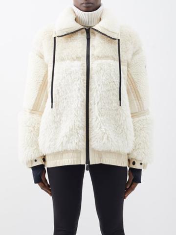 Moncler Grenoble - Yvoire Faux-shearling And Shell Down Ski Jacket - Womens - Beige