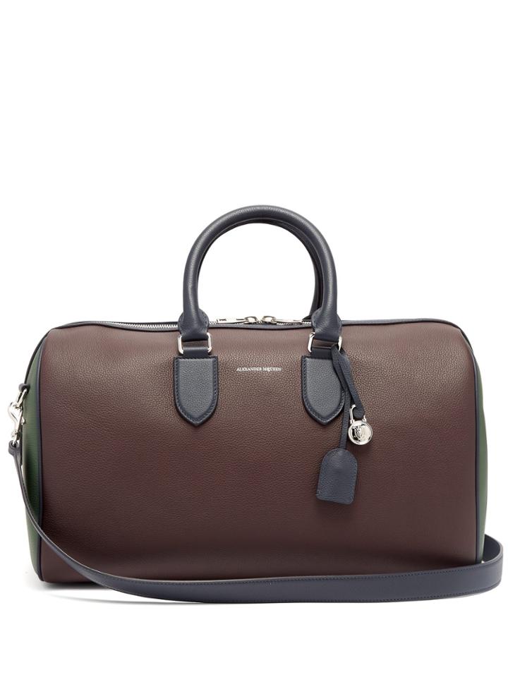 Alexander Mcqueen Colour-block Leather Duffle Bag