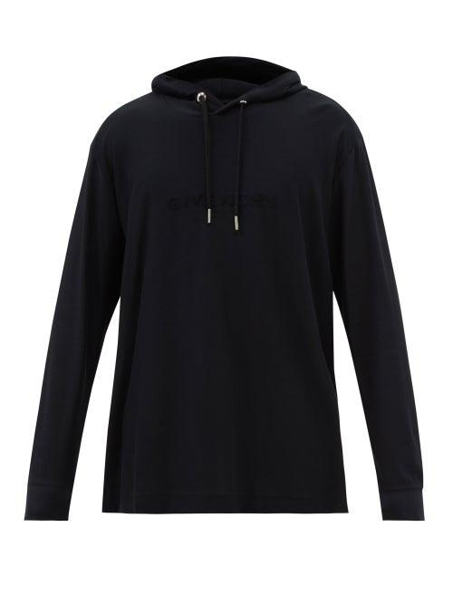 Givenchy - Logo-embossed Cotton-jersey Hooded Sweatshirt - Mens - Black