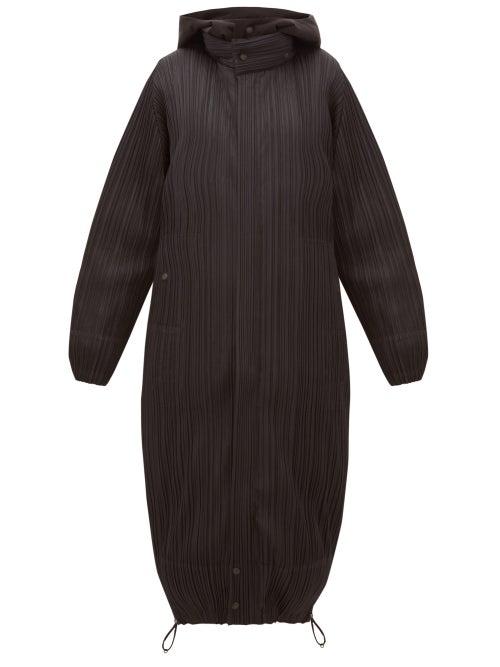 Matchesfashion.com Pleats Please Issey Miyake - Reversible Hooded Pliss Coat - Womens - Black