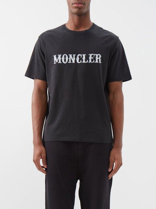 7 Moncler Frgmt Hiroshi Fujiwara - Logo-print Cotton-jersey T-shirt - Mens - Black