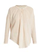 Raquel Allegra Frayed-edge Cotton-gauze Blouse