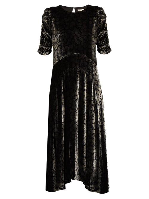 Rebecca Taylor Floral-print Velvet Dress