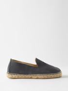 Maneb - Logo-debossed Suede Espadrilles - Mens - Grey Black