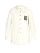 Matchesfashion.com Raf Simons - Logo Patch Denim Shirt - Mens - White