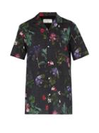 Matchesfashion.com Officine Gnrale - Dario Floral Print Cotton Shirt - Mens - Black