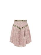 Matchesfashion.com Isabel Marant Toile - Valerie Floral-print Cotton Skirt - Womens - Pink Multi
