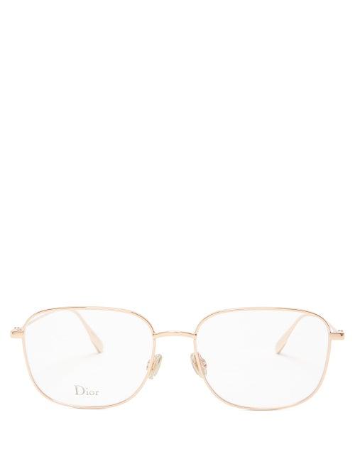 Matchesfashion.com Dior Eyewear - Diorstellaire1 Square Metal Glasses - Womens - Rose Gold