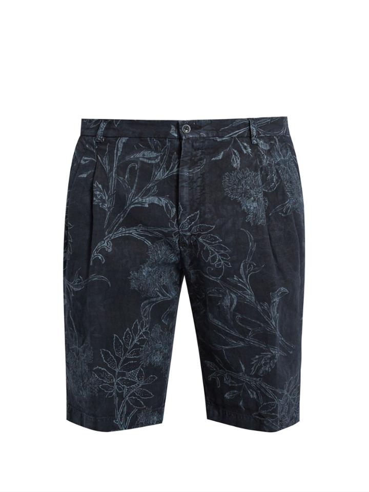 Etro Floral-print Linen Shorts
