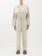 Isabel Marant Toile - Kendra Asymmetric Cotton-canvas Jumpsuit - Womens - Ecru