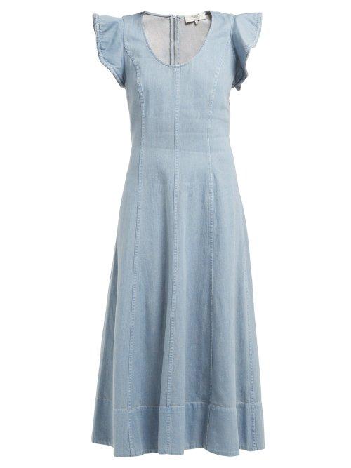 Matchesfashion.com Sea - Stella Flared Denim Midi Dress - Womens - Denim