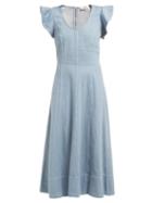 Matchesfashion.com Sea - Stella Flared Denim Midi Dress - Womens - Denim