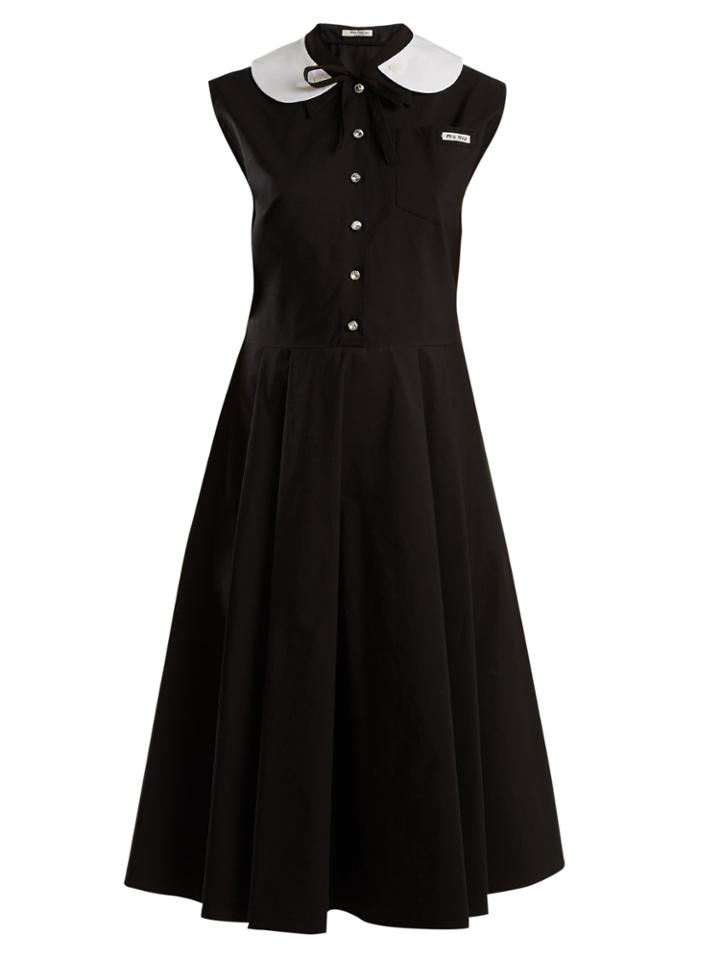 Miu Miu Contrast Collar Cotton-poplin Dress