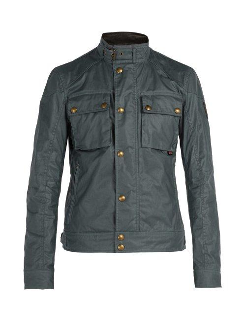 Matchesfashion.com Belstaff - Racemaster Waxed Cotton Jacket - Mens - Blue