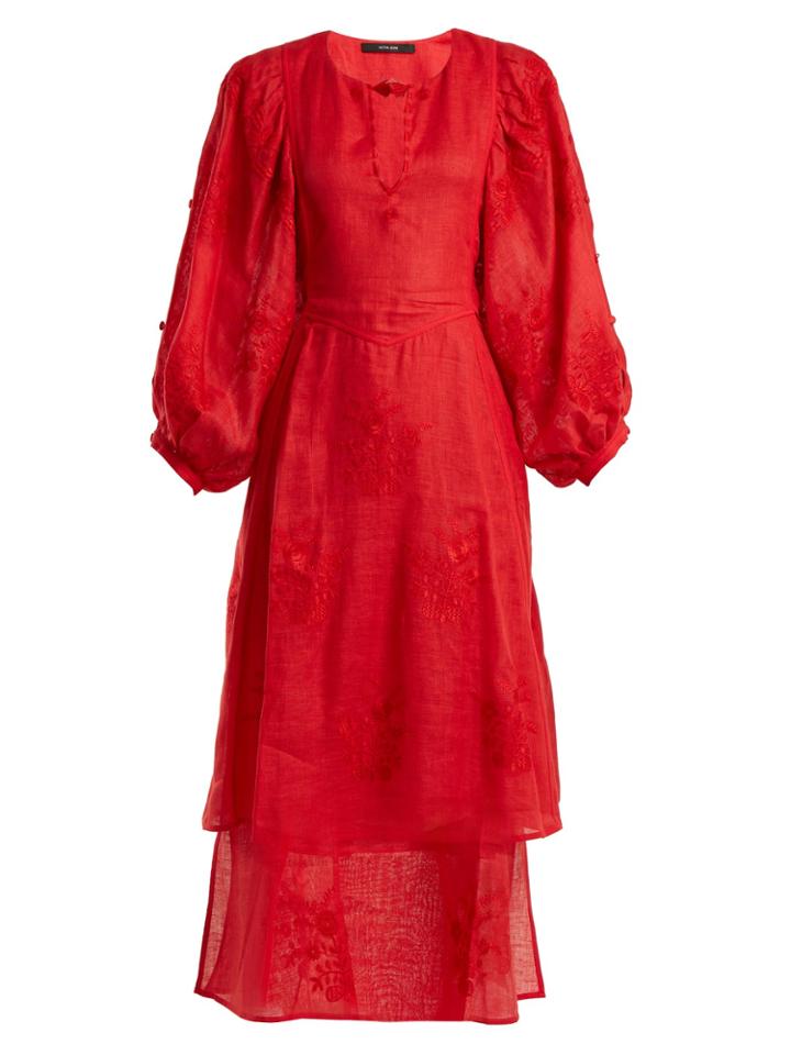 Vita Kin Happy Flowers Floral-embroidered Layered Dress