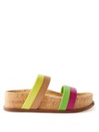 Gabriela Hearst - Striker Leather Flatform Slides - Womens - Multi