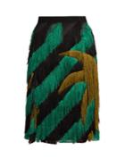 Marco De Vincenzo Palm Tree-fringed Pencil Skirt