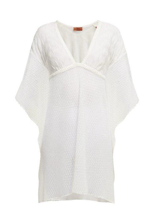 Matchesfashion.com Missoni Mare - Metallic Crochet Knit Kaftan - Womens - White