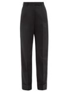 Thom Browne - High-rise Pleated Wool-blend Trousers - Womens - Black