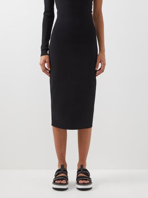 Victoria Beckham - Vb Body Compact-jersey Midi Skirt - Womens - Black