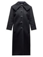 Matchesfashion.com Dolce & Gabbana - Crystal Button Single Breasted Wool Coat - Womens - Black