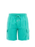 Vilebrequin - Baie Drawstring-waist Linen Cargo Shorts - Mens - Green