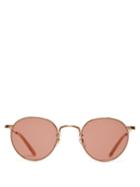 Matchesfashion.com Garrett Leight - Wilson Round Frame Metal Sunglasses - Womens - Pink