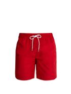 Matchesfashion.com Burberry - Logo Side Striped Swim Shorts - Mens - Red