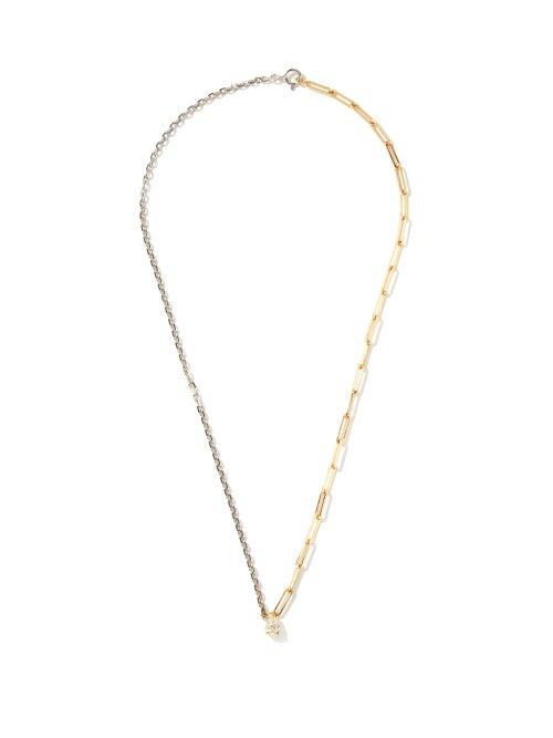 Matchesfashion.com Yvonne Lon - Diamond & 18kt Gold Necklace - Womens - Silver Gold