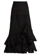 Erdem Cerena Ruffled Tweed Skirt