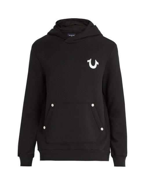 Matchesfashion.com True Religion - Buddha Print Cotton Hooded Sweater - Mens - Black
