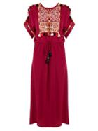 Matchesfashion.com Figue - Naya Embroidered Silk Georgette Dress - Womens - Pink