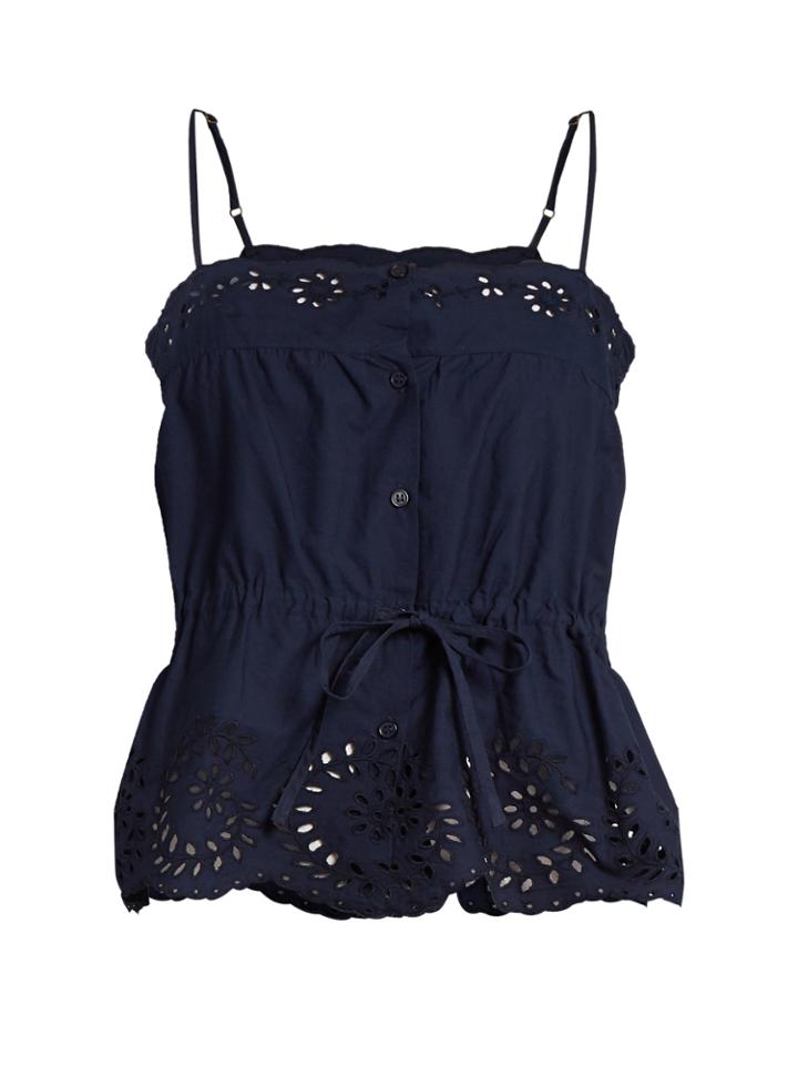 Mes Demoiselles Cute Button-down Cotton Cami Top