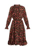 Dolce & Gabbana High-neck Floral-print Silk Dress