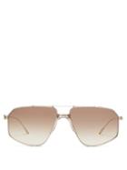 Matchesfashion.com Jacques Marie Mage - Jagger Aviator Titanium Sunglasses - Mens - Silver