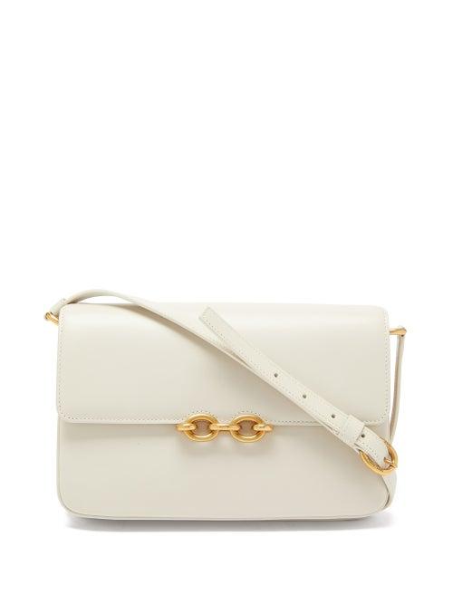 Saint Laurent - Le Maillon Medium Leather Shoulder Bag - Womens - White