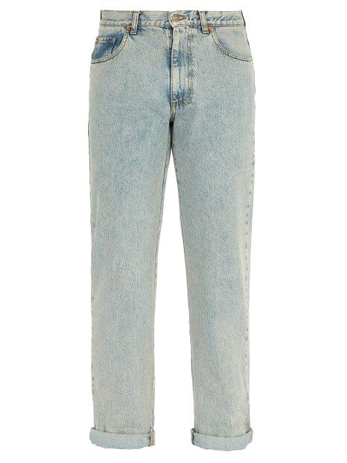Matchesfashion.com Gucci - Logo Print Straight Leg Jeans - Mens - Blue