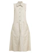 Matchesfashion.com Mm6 Maison Margiela - Button Down Denim Midi Dress - Womens - Beige
